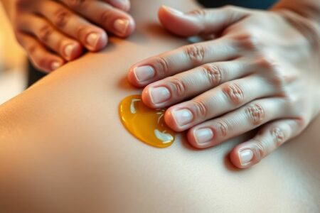 Femme détendue recevant un massage des épaules.