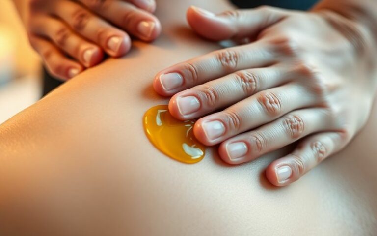 Femme détendue recevant un massage des épaules.