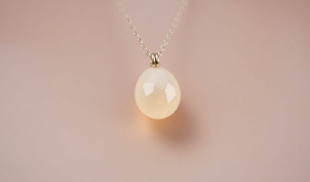 Collier délicat avec une pierre précieuse lumineuse.