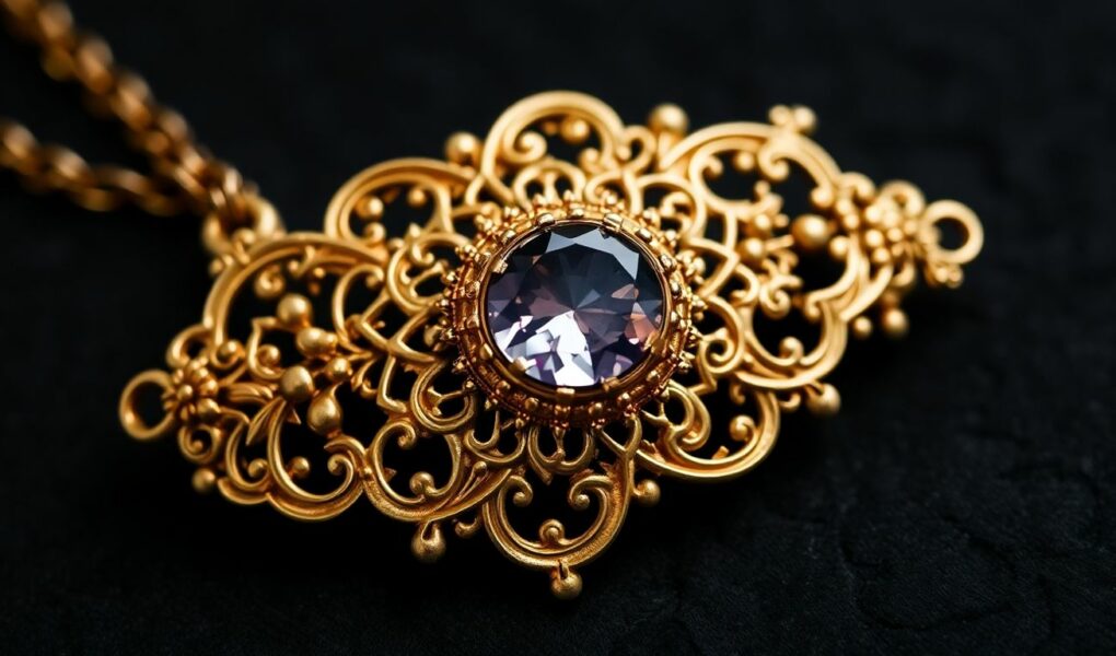 Bijoux anciens en or avec pierres précieuses