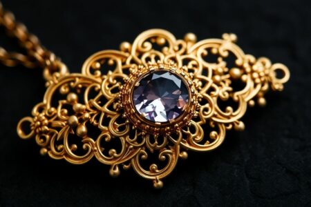 Bijoux anciens en or avec pierres précieuses